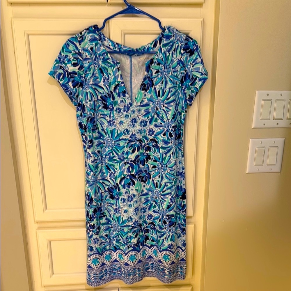 Lilly Pulitzer Blue and Green Midi Dress